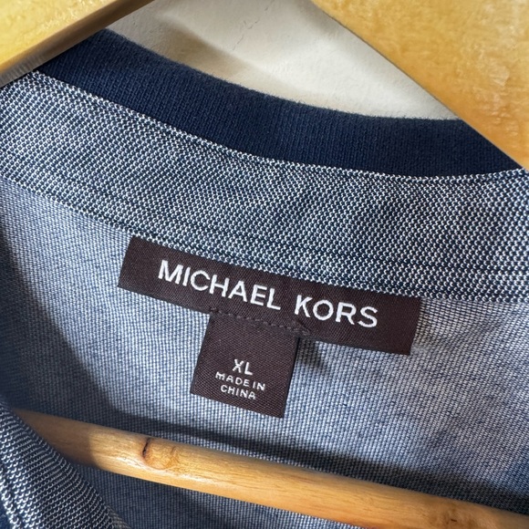 Michael Kors Navy Textured Polo - Picture 2 of 6